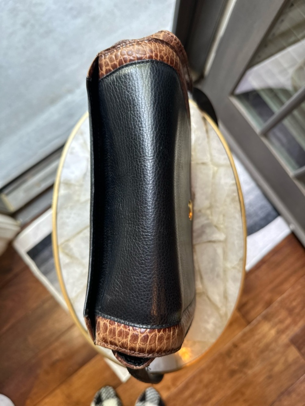 Vintage Bally Leather Bag • Croc Embossed Trim • Leather Lined • Made in Italy - Picture 3 of 16